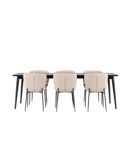 Matgrupp Ellis med Modesto matstolar, 230 × 85 cm