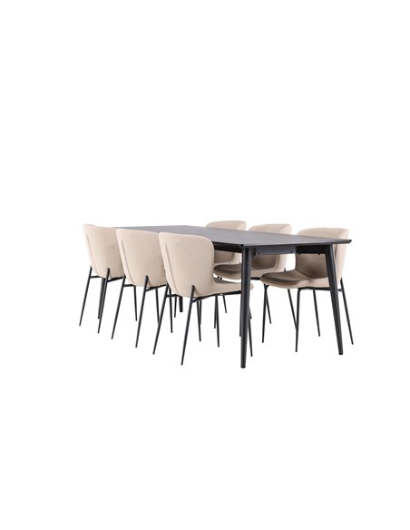 Matgrupp Ellis med Modesto matstolar, 230 × 85 cm