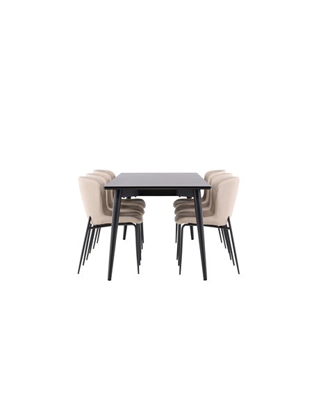 Matgrupp Ellis med Modesto matstolar, 230 × 85 cm