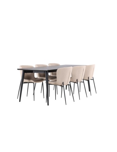 Matgrupp Ellis med Modesto matstolar, 230 × 85 cm