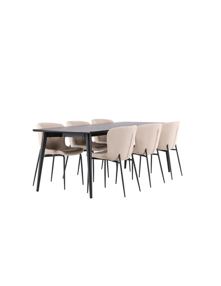 Matgrupp Ellis med Modesto matstolar, 230 × 85 cm