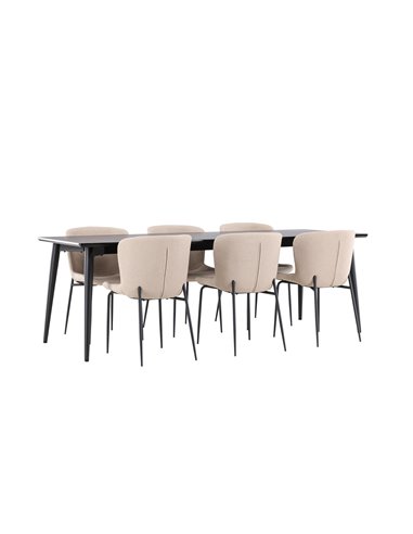 Matgrupp Ellis med Modesto matstolar, 230 × 85 cm