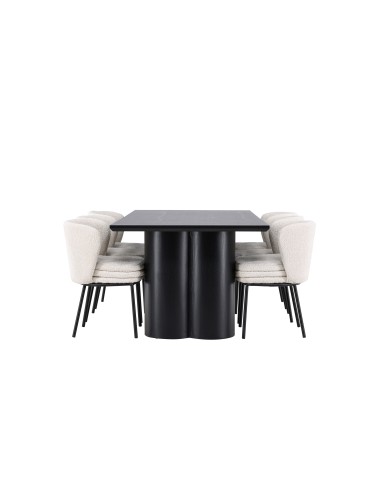 Matgrupp Olivia med Agnes matstolar, 210 × 100 cm