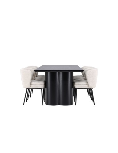 Matgrupp Olivia med Agnes matstolar, 210 × 100 cm