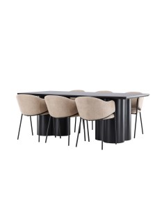 Matgrupp Olivia med Evelina matstolar, 210 × 100 cm 2