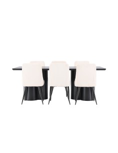 Matgrupp Olivia med Leone matstolar, 210 × 100 cm