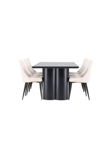 Matgrupp Olivia med Leone matstolar, 210 × 100 cm