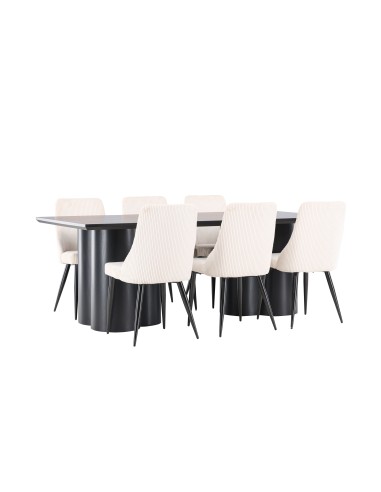 Matgrupp Olivia med Leone matstolar, 210 × 100 cm