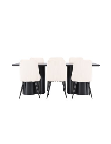 Matgrupp Olivia med Leone matstolar, 210 × 100 cm