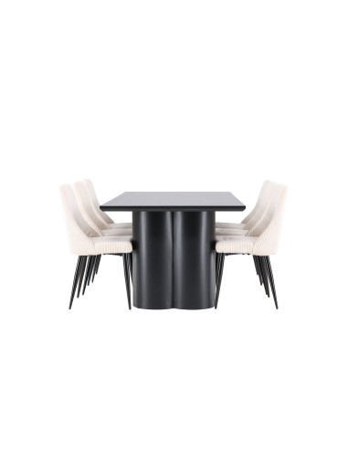 Matgrupp Olivia med Leone matstolar, 210 × 100 cm