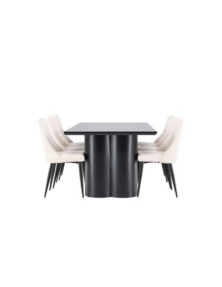 Matgrupp Olivia med Leone matstolar, 210 × 100 cm