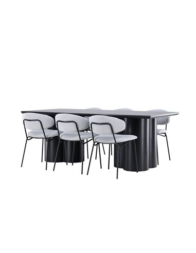 Matgrupp Olivia med Chico matstolar, 210 × 100 cm