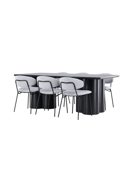 Matgrupp Olivia med Chico matstolar, 210 × 100 cm
