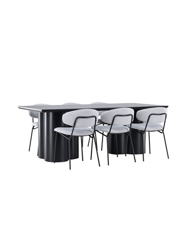 Matgrupp Olivia med Chico matstolar, 210 × 100 cm