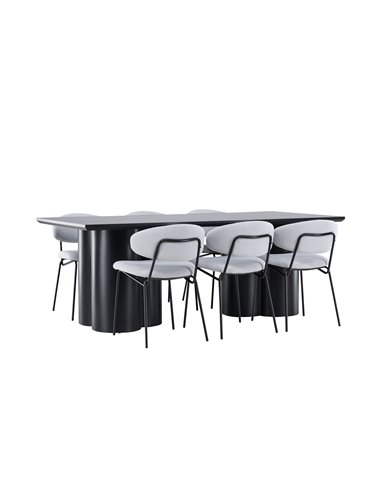 Matgrupp Olivia med Chico matstolar, 210 × 100 cm