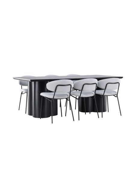 Matgrupp Olivia med Chico matstolar, 210 × 100 cm