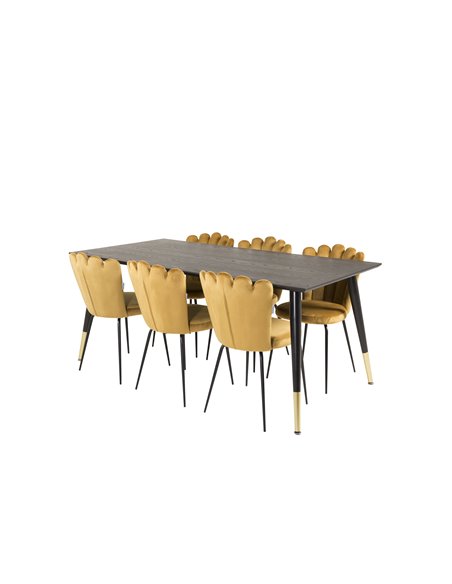 Matgrupp Dipp med Limhamn matstolar, 180 × 90 cm