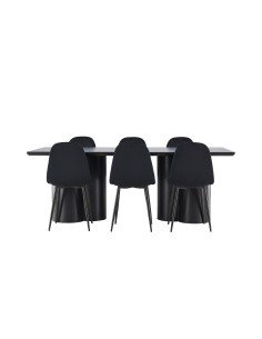 Matgrupp Olivia med Polar matstolar, 210 × 100 cm