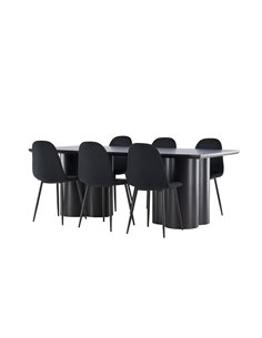 Matgrupp Olivia med Polar matstolar, 210 × 100 cm 2