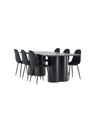 Matgrupp Olivia med Polar matstolar, 210 × 100 cm