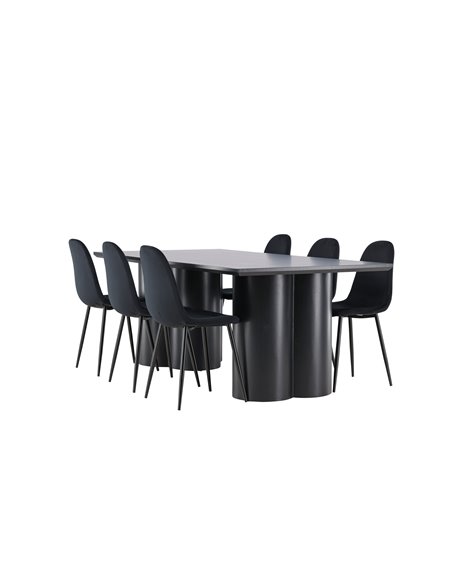 Matgrupp Olivia med Polar matstolar, 210 × 100 cm