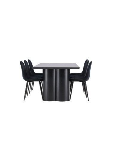 Matgrupp Olivia med Polar matstolar, 210 × 100 cm