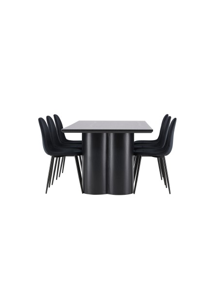 Matgrupp Olivia med Polar matstolar, 210 × 100 cm