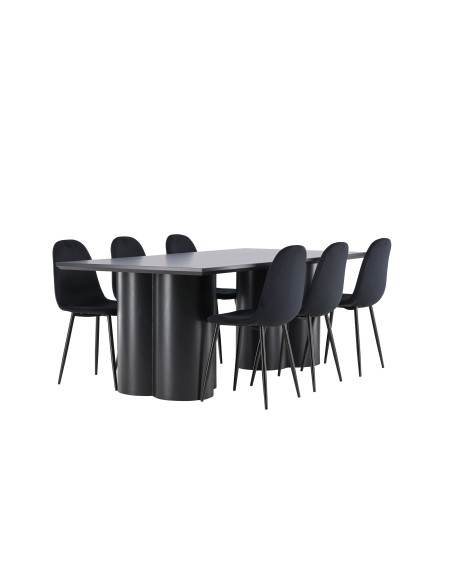Matgrupp Olivia med Polar matstolar, 210 × 100 cm