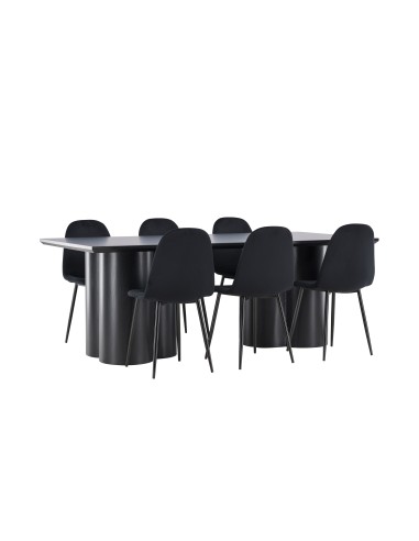 Matgrupp Olivia med Polar matstolar, 210 × 100 cm