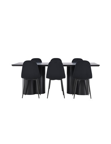 Matgrupp Olivia med Polar matstolar, 210 × 100 cm