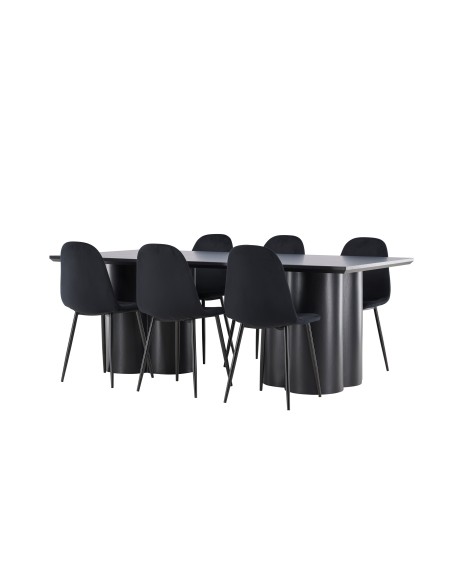 Matgrupp Olivia med Polar matstolar, 210 × 100 cm
