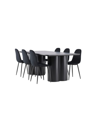 Matgrupp Olivia med Polar matstolar, 210 × 100 cm