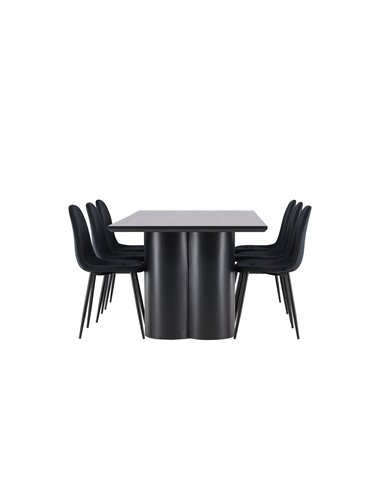 Matgrupp Olivia med Polar matstolar, 210 × 100 cm