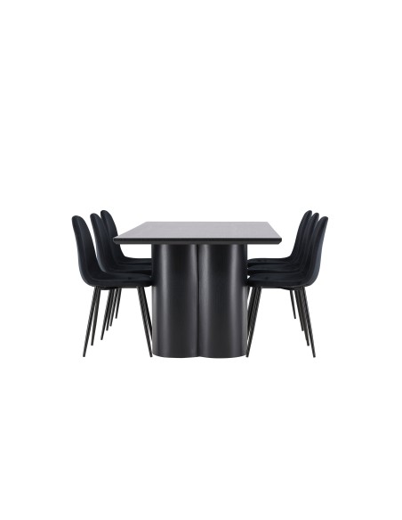 Matgrupp Olivia med Polar matstolar, 210 × 100 cm