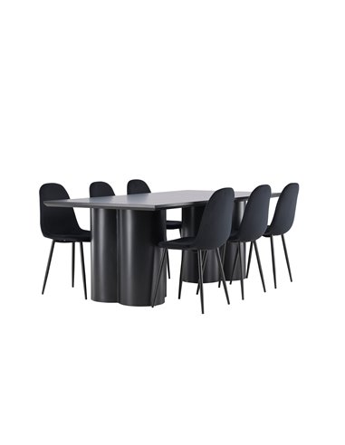 Matgrupp Olivia med Polar matstolar, 210 × 100 cm