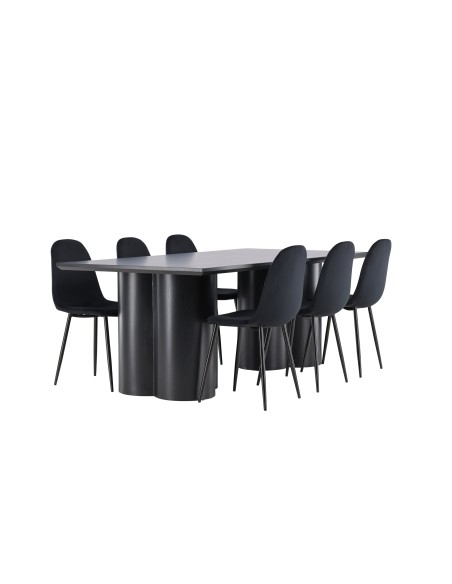 Matgrupp Olivia med Polar matstolar, 210 × 100 cm
