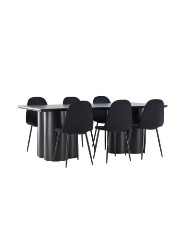 Matgrupp Olivia med Polar matstolar, 210 × 100 cm
