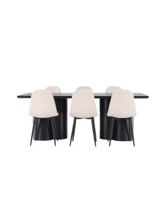 Matgrupp Olivia med Polar matstolar, 210 × 100 cm