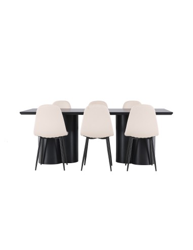 Matgrupp Olivia med Polar matstolar, 210 × 100 cm