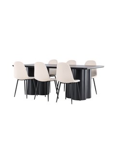 Matgrupp Olivia med Polar matstolar, 210 × 100 cm 2