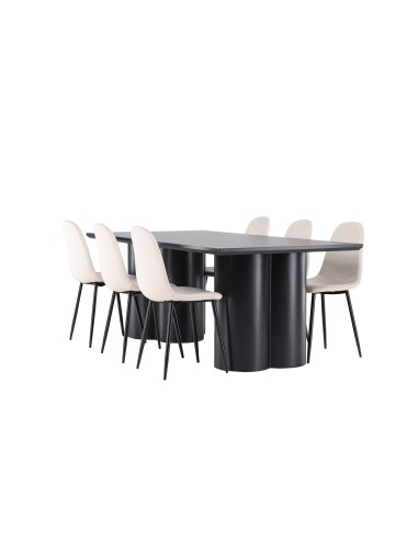 Matgrupp Olivia med Polar matstolar, 210 × 100 cm