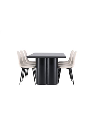 Matgrupp Olivia med Polar matstolar, 210 × 100 cm