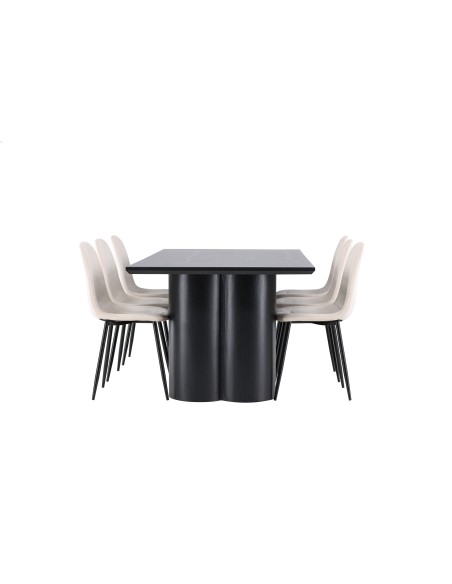 Matgrupp Olivia med Polar matstolar, 210 × 100 cm