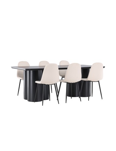 Matgrupp Olivia med Polar matstolar, 210 × 100 cm