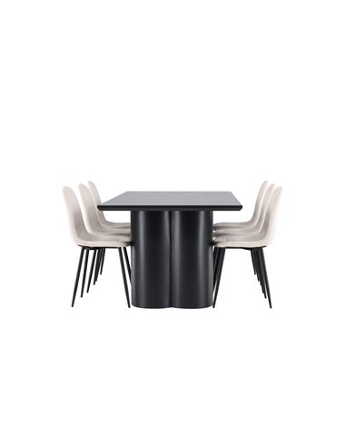 Matgrupp Olivia med Polar matstolar, 210 × 100 cm