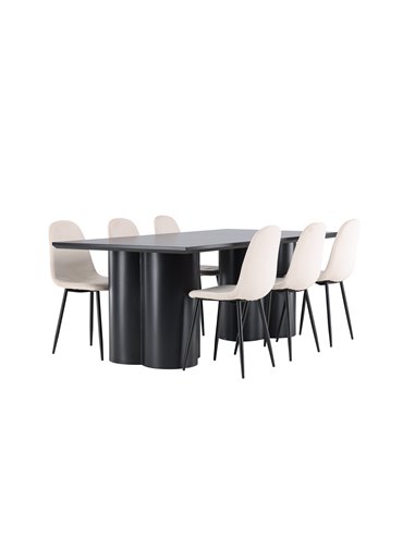 Matgrupp Olivia med Polar matstolar, 210 × 100 cm
