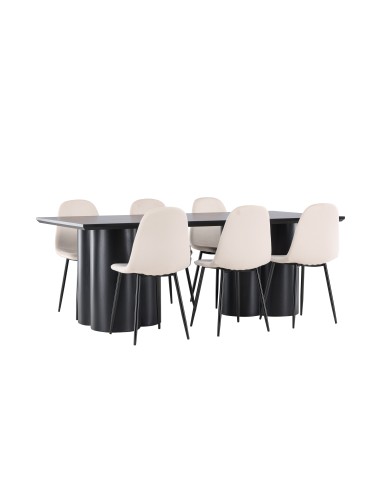Matgrupp Olivia med Polar matstolar, 210 × 100 cm