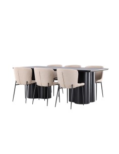 Matgrupp Olivia med Modesto matstolar, 210 × 100 cm 2