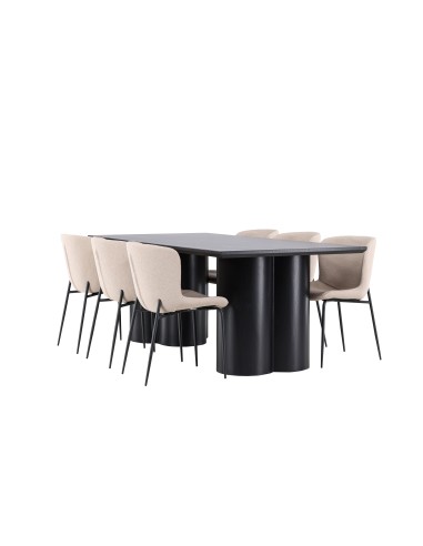Matgrupp Olivia med Modesto matstolar, 210 × 100 cm