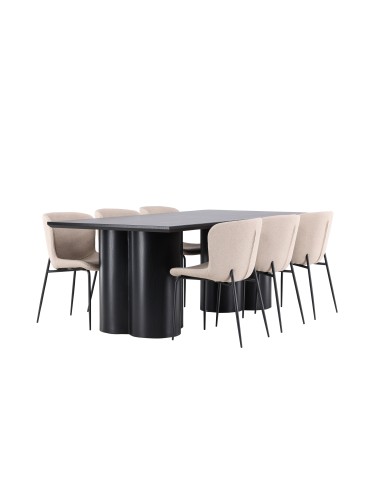 Matgrupp Olivia med Modesto matstolar, 210 × 100 cm